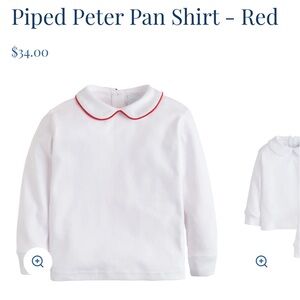 NWOT Little English red piped shirt